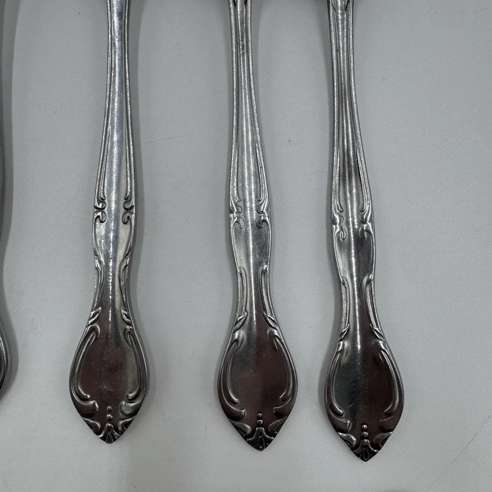 Hampton Court Stainless Japan Flatware 6 Pc Lot 5 Dinner Forks 1 Knife Vintage